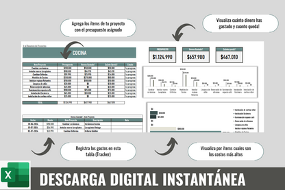 Planilla de costos de renovación y construcción (Descarga Digital)